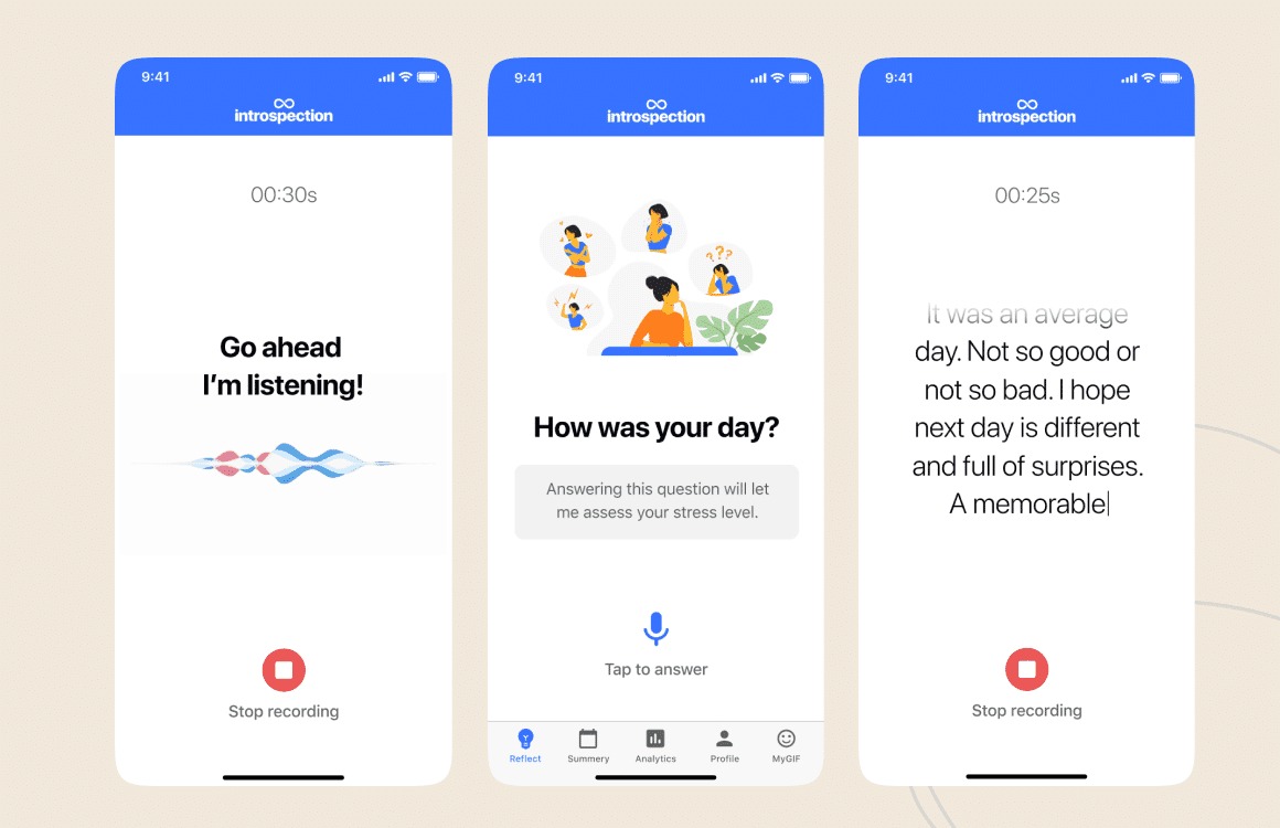introspection voice-based mood tracker app