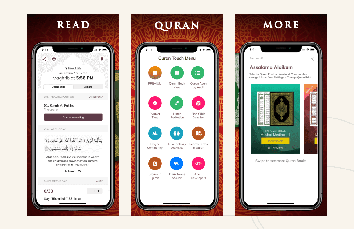 quran touch features and design